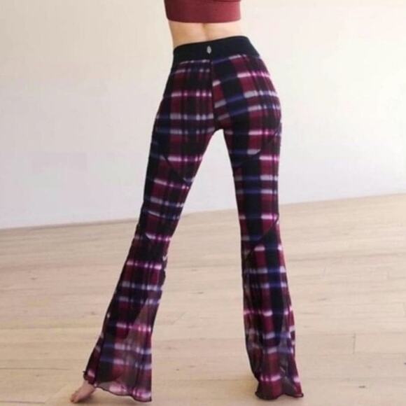 Free People See You Through Plaid Pants - Picture 1 of 5